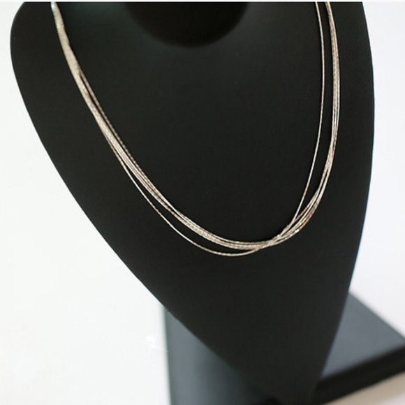 NEW 925 Sterling Silver Multi Layer Necklace - Picture 7 of 9
